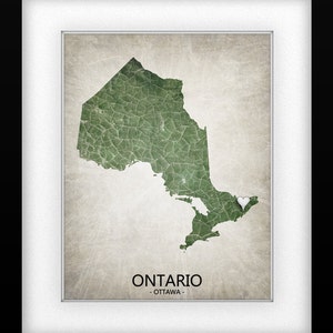Ontario Canada Map Print Home Is Where The Heart Is Love Map Original Custom Map Art Print Available in Multiple Sizes & Color options image 2