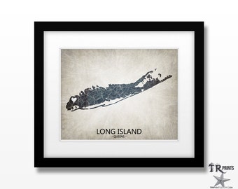 Long Island NY Map Art - Choose your City & Color - Original Custom Map Art Print Available in Multiple Size and Color Options