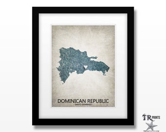 Dominican Republic Map Print - Home Is Where The Heart Is Love Map - Original Personalized Map Print in Multiple Sizes