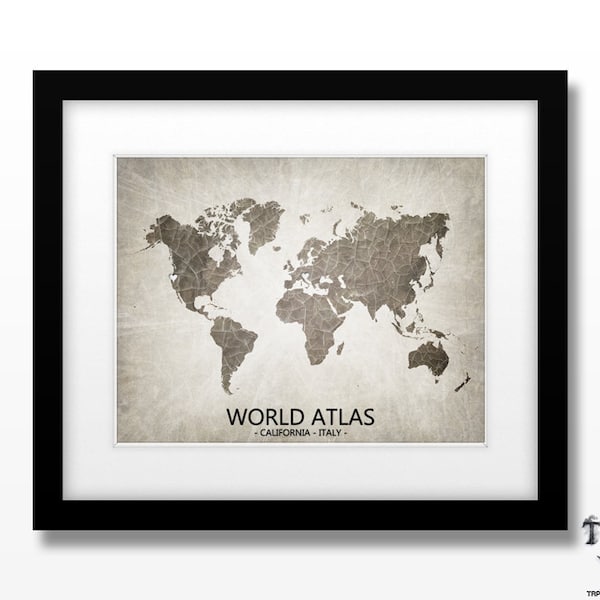 World Atlas Map Art - Home Is Where The Heart Is Love Map - Original Custom Map Art Print Available in Multiple Size and Color Options