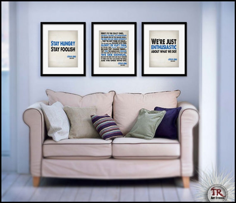 Steve Jobs Inspirational Quote Heres To The Crazy One's Typography Print 8x10 or Larger image 4