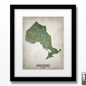 Ontario Canada Map Print Home Is Where The Heart Is Love Map Original Custom Map Art Print Available in Multiple Sizes & Color options image 1