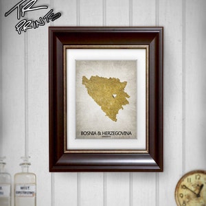 Bosnia & Herzegovina Map Art Print Home Is Where The Heart Is Love Map Original Custom Map Art Print Available in Multi Sizes and Colors image 4