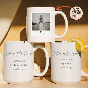 Custom Father Of The Bride Groom Mug Wedding Gift Personalized Photo Date Mug For Father In Law Funny Cup For Dad Keepsake Fathers Day Gift