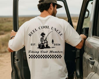 Reel Cool Uncle Shirt Fishing Lover Funny Tshirt For Birthday Gift Outdoor Life Tee For New Uncle Pregnancy Announcement Fisherman Present
