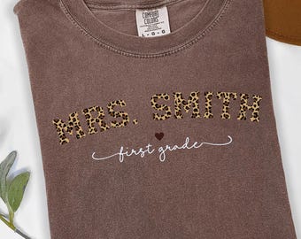 Custom Teacher Shirt Back To School Comfort Colors Tshirt With Name First Grade Teacher Gift Tee Personalized 1st Day of School T-shirt