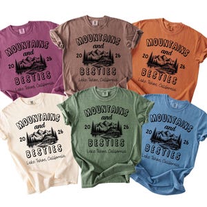 Custom Mountain Trip Shirt Matching Group Vacation Tshirt Girls Hiking Trip Personalized Womens Hike Tee Best Friend Roadtrip Gift