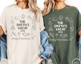 Custom Family Trip Shirt Camping Vacation Gift Personalized Group Matching Tshirt Family Reunion Mountain Trip Tee Camp Hiking T-shirt