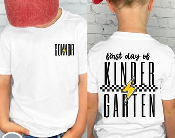 Custom First Day Of School Shirt Photo Day Shirt Personalized Name Tshirt Kindergarten Back To School Tee Kids Elementary School Gift