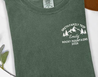 Custom Family Vacation Shirt Embroidered Gift Mountain Vacay Tshirt Group Matching Camping Tee Family Reunion Hiking Nature Lover T-shirt