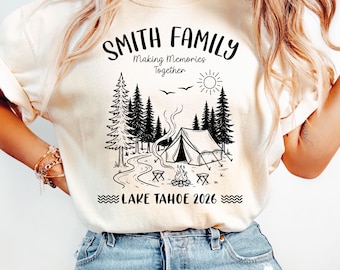 Custom Family Vacation Shirt Camping Trip Personalized Group Matching Tshirt Mountain Road Trip Tee Family Reunion Gathering Gift