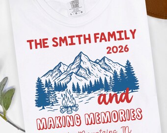 Custom Family Trip Shirt Mountain Vacation Camping Tshirt Group Matching Gift For Family Reunion Personalized Tee Cousing Hiking T-shirt