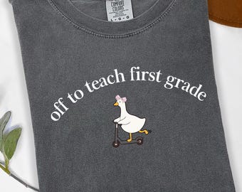 Custom Teacher Shirt Back To School Gift For Her Funny Tee Teacher Appreciation Outfit First Grade Elementary School T-shirt Outfit
