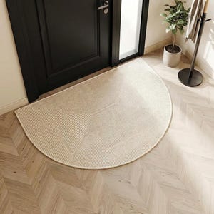 Semi Circle Minimalist Door Mat, Non-Slip Entryway Rug, Dirt Trapping Welcome Mat, Modern Home Decor, Kitchen or Front Door Mat