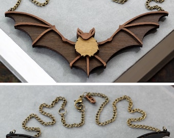 Reversible Bat / Skeleton Necklace - Ribera Collection