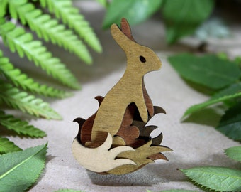 Rabbit Brooch - Woodland Collection