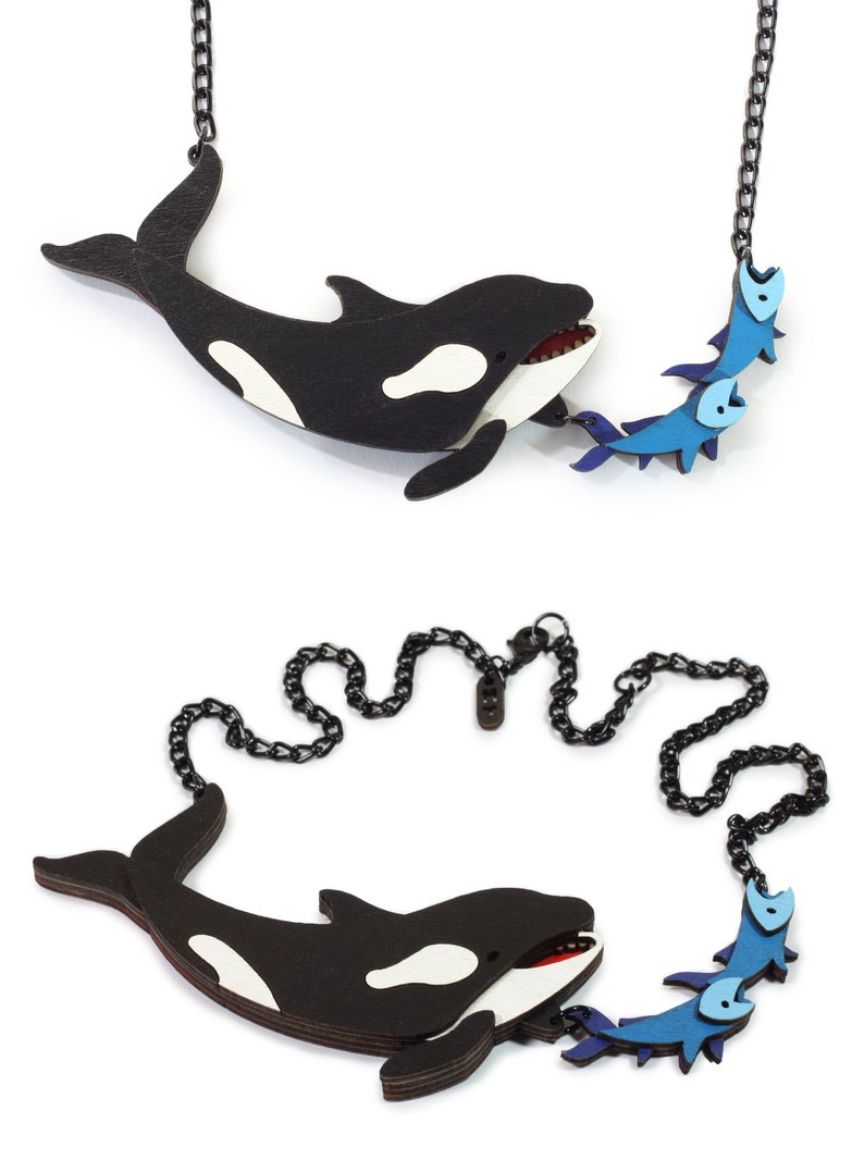 Orca Whale Hunting Necklace Ocean Collection image 3