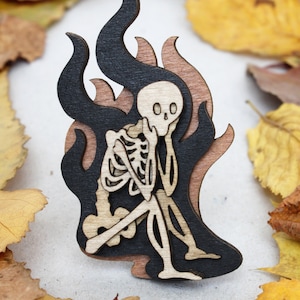 Bored Skeleton Brooch - Afterlife Collection