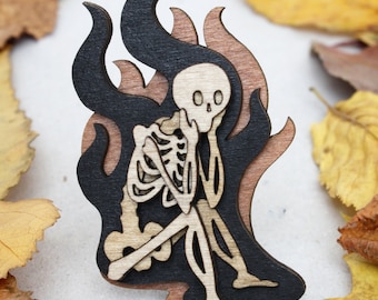 Bored Skeleton Brooch - Afterlife Collection