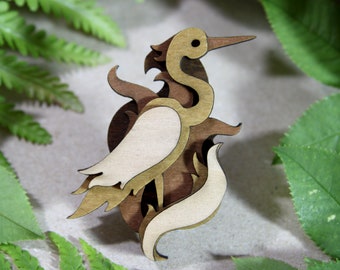 Heron Brooch - Woodland Collection