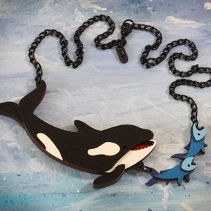 Orca Whale Hunting Necklace Ocean Collection image 1