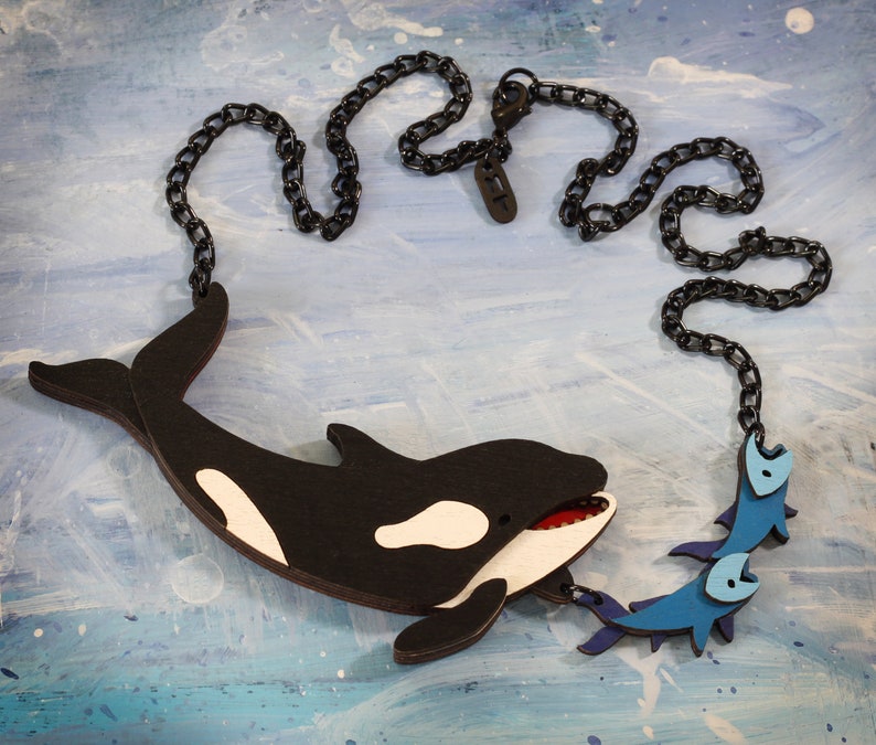 Orca Whale Hunting Necklace Ocean Collection image 1