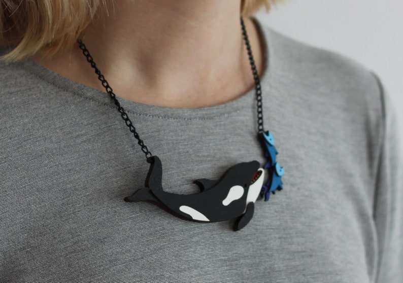 Orca Whale Hunting Necklace Ocean Collection image 2