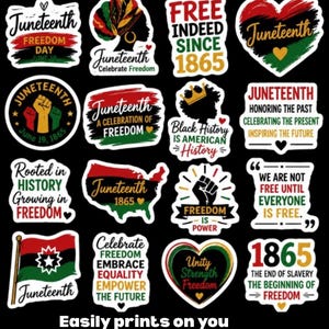 Juneteenth SVG PNG-paket, Fira 1865, T-shirtdesign med svart historia (digital nedladdning)