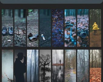 Marcapáginas de crímenes oscuros | Diseños imprimibles de suspenso y terror