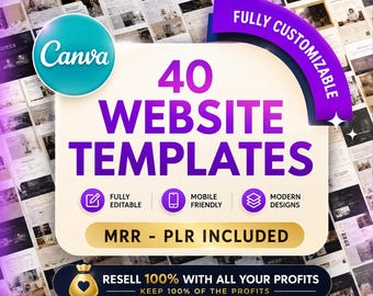 40 Canva Website Templates for MRR & PLR Businesses