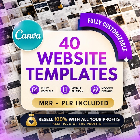 40 Canva Website Templates for MRR & PLR Businesses