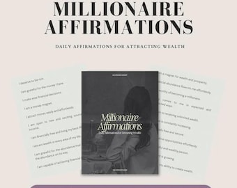 Libro electrónico de afirmaciones millonarias, productos digitales listos para usar, PLR MRR, derechos de reventa maestros, derechos de marca privada, guía lista para usar