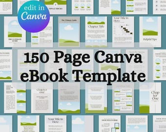 Plantilla de libro electrónico de Canva de 150 páginas: Cuaderno de trabajo del curso A4, descarga digital