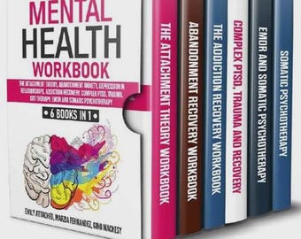 Paquete de cuadernos de salud mental 6 en 1 | Ansiedad, apego, depresión y recuperación