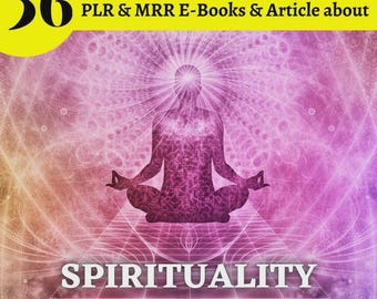 Paquete de 56 libros electrónicos y artículos sobre espiritualidad | Descargas digitales para uso comercial listas para la venta.