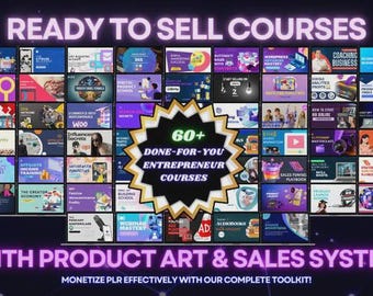Más de 60 cursos en video listos para usar para emprendedores | Productos digitales DFY | Embudos de ventas y plantillas editables