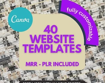 40 plantillas web de Canva para empresas con MRR y PLR
