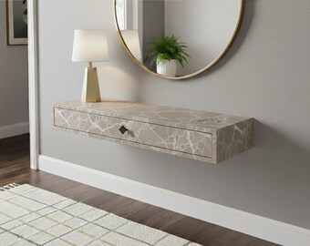 Floating Console Table With Drawer; Modern Wall Mounted Shelf,entryway ...