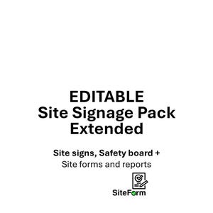 Extended Construction Site Safety Signage Pack  – Editable Canva Templates (Digital Download)