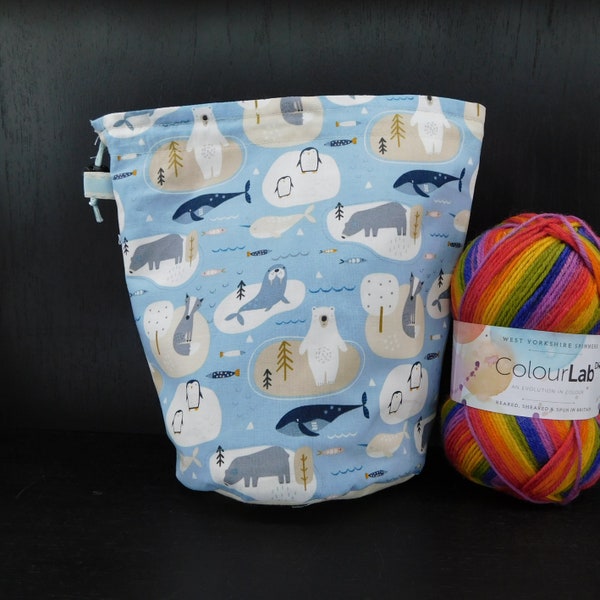 Socken Keile nur Ocean Habitat Projekttasche für Stricken/Häkeln/Handwerk