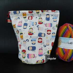 R/M/S/DPN Dolls project bag for knitting crochet crafts storage