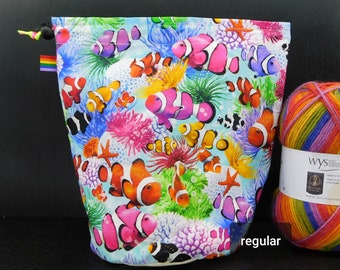 R/M/S/DPN Tropical Fish project bag for knitting/crochet/crafts