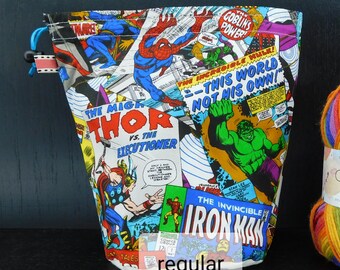 R/S Comics project bag for knitting/crochet/crafts