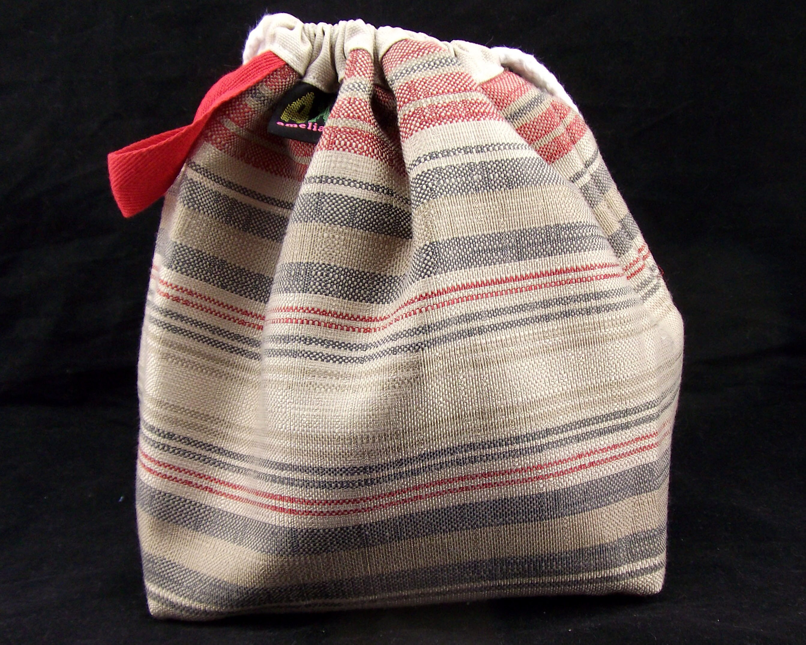 【AAKE】STRIPE KNITTING BAG Red Stripe Project Bag for Knitting Crochet Crafts - Etsy