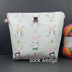 S/W Bunnies project bags for knitting crochet crafts