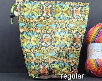 R/M/S/W Jungle tiger project bag for knitting and crochet