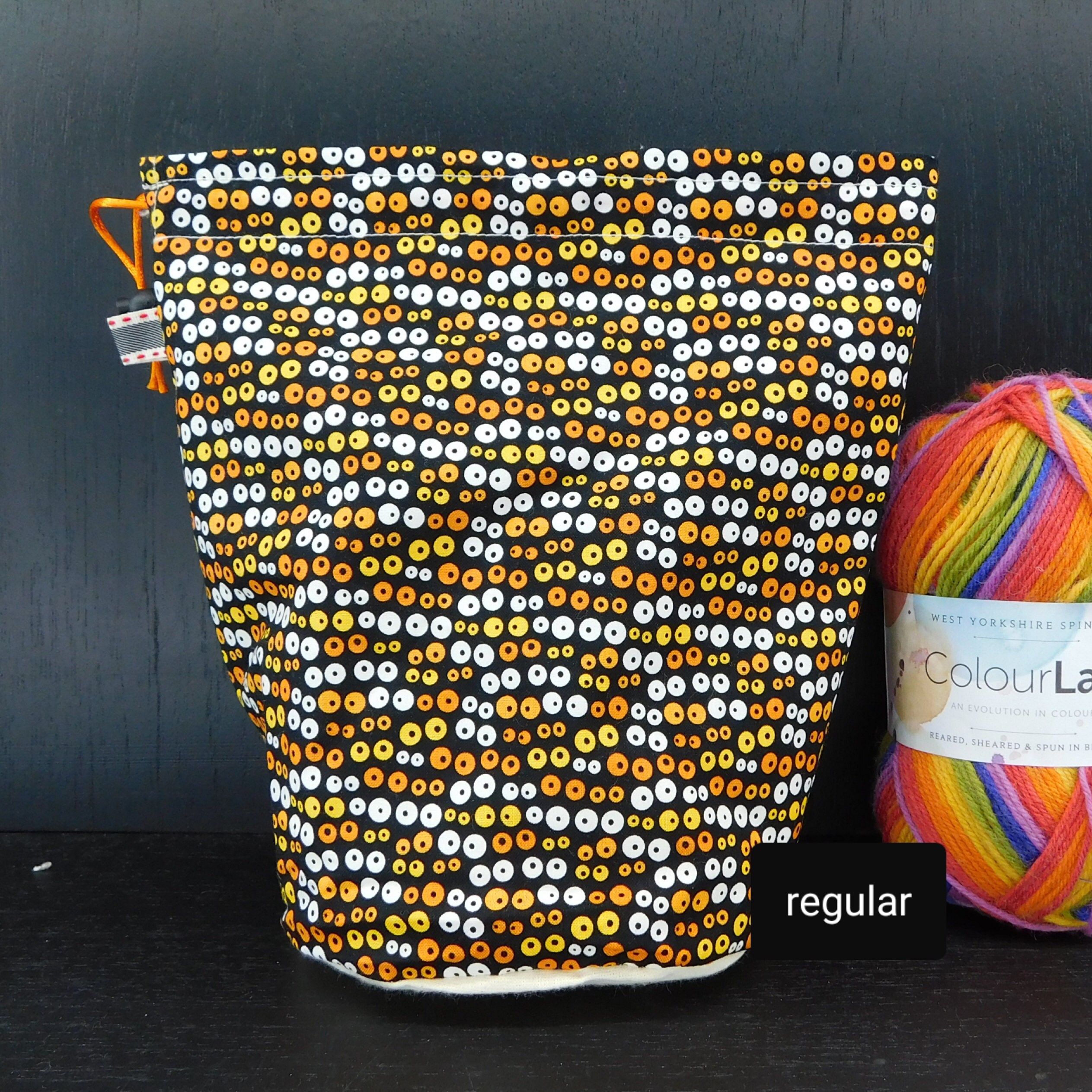 R/S glow in the dark Eyes project bags for knitting crochet crafts