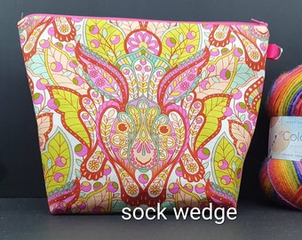 Sock wedge only The Hare by Tula Pink project bag for knitting/crochet/crafts