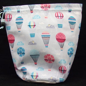 R/S/W Hot air balloons project bag for knitting crochet crafts