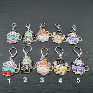 Cat stitch marker, progress keeper, stitch saver for knitting and crochet